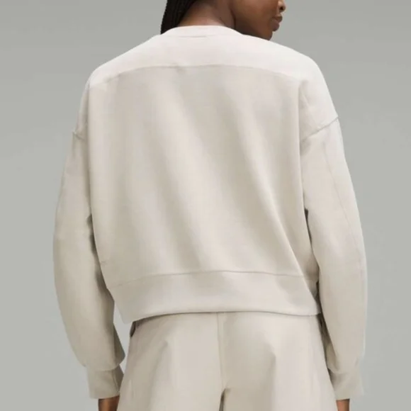 Lululemon Perfectly Oversized Cropped Crew *Softstrem Bone Coloropal  Size 8 NEW - Picture 4 of 7